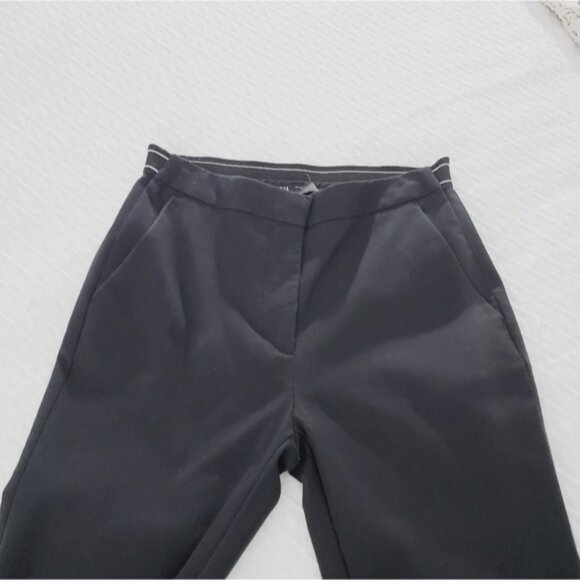 Zara Striped Waistband Cigarette Highwaisted Trouser Ankle Pants- Xs - Picture 7 of 16